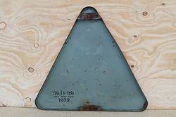 Vintage Enamel Triangle Traffic Sign  