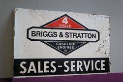 Briggs and Stratton SalesService Double Sided Tin Advertising Sign 