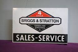 Briggs and Stratton SalesService Double Sided Tin Advertising Sign 