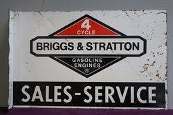 Briggs and Stratton SalesService Double Sided Tin Advertising Sign 