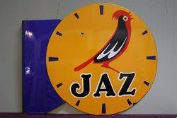 Jaz Clock Double Sided Enamel Advertising Sign #