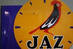 Jaz Clock Double Sided Enamel Advertising Sign 