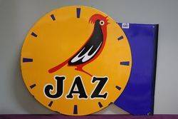 Jaz Clock Double Sided Enamel Advertising Sign 