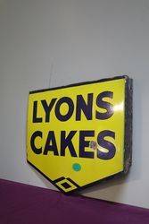 Lyons Cakes Double Sided Enamel Advertising Sign  