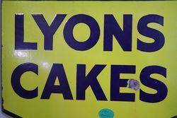 Lyons Cakes Double Sided Enamel Advertising Sign  