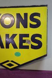 Lyons Cakes Double Sided Enamel Advertising Sign  