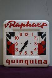 Quinquina ST RAPHAL Clock French Enamel Advertising Sign 