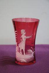 Antique Mary Gregory Ruby Glass Tumbler #