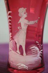 Antique Mary Gregory Ruby Glass 