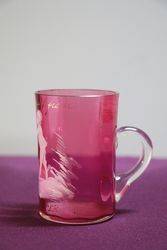 Antique Mary Gregory Ruby Glass Mug  #