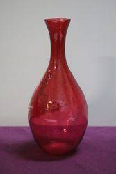 Antique Mary Gregory Ruby Glass Vase C1900 