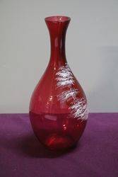 Antique Mary Gregory Ruby Glass Vase C1900 