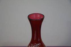 Antique Mary Gregory Ruby Glass Vase C1900 