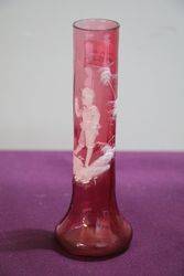 Antique Mary Gregory Ruby Glass Vase #