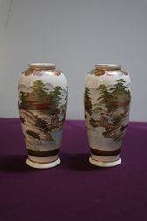 Fine Pair Of C19th Satsuma Small Vases  #
