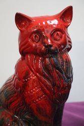 Royal Doulton Large Flambe Cat Figure 