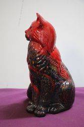 Royal Doulton Large Flambe Cat Figure 