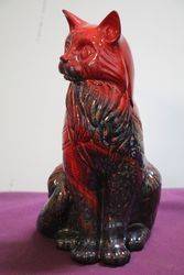 Royal Doulton Large Flambe Cat Figure 