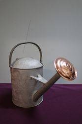 Antique small Watering Can With Copper Rose  