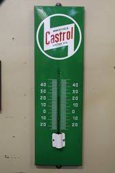 Wakefield Castrol andquotZandquot Enamel Advertising Thermometer Sign