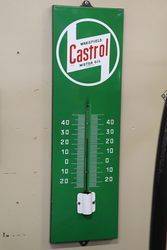 Wakefield Castrol andquotZandquot Enamel Advertising Thermometer Sign