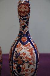 20th Century Pair Of Imari Porcelain Bottle Vases 