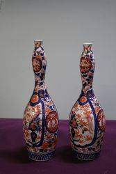 20th Century Pair Of Imari Porcelain Bottle Vases 