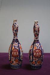 20th Century Pair Of Imari Porcelain Bottle Vases 