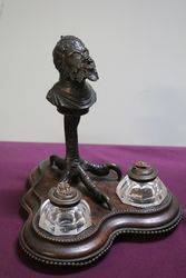 Antique Bronze Grotesque Gargoyle Desk set 