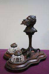 Antique Bronze Grotesque Gargoyle Desk set 