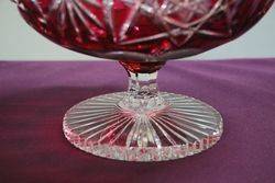 Stunning Cut Crystal Ruby Bowl First Half Of 20th Century  