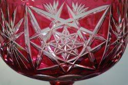 Stunning Cut Crystal Ruby Bowl First Half Of 20th Century  