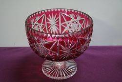 Stunning Cut Crystal Ruby Bowl First Half Of 20th Century  