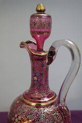 Stunning Mose Bohemian Glass Jug and Stopper 