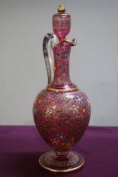 Stunning Mose Bohemian Glass Jug and Stopper 