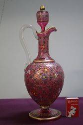 Stunning Mose Bohemian Glass Jug and Stopper 