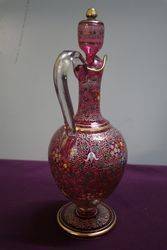 Stunning Mose Bohemian Glass Jug and Stopper 