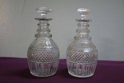 Superb Quality Late George III 3 Ring Cut Glass Decanters #