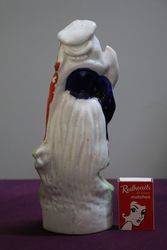 Antique Staffordshire Figure  Lady With Flag 