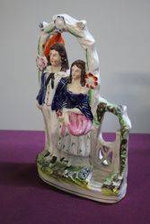 Antique Staffordshire Figure Of Sailor and Wife  