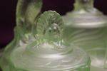 7pc Art Deco Green Uranium Glass Mermaid Trinket Set