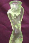 7pc Art Deco Green Uranium Glass Mermaid Trinket Set