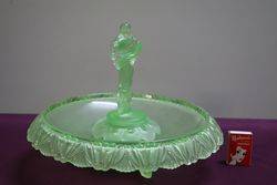 Art Deco Uranium Glass Fruit Girl 3 Pieces Float Bowl C1930