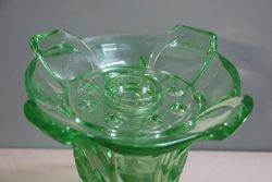 Art Deco Uranium Glass Vase + Organiser  