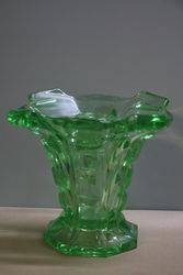 Art Deco Uranium Glass Vase + Organiser  