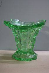 Art Deco Uranium Glass Vase + Organiser  