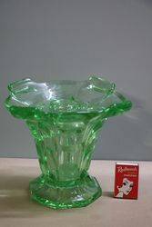 Art Deco Uranium Glass Vase + Organiser  