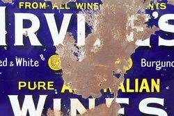 Irvines Australian Wines Enamel Advertising Sign