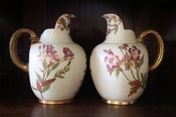 Pair Of Royal Worcester Jugs C1867 