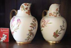 Pair Of Royal Worcester Jugs C1867 